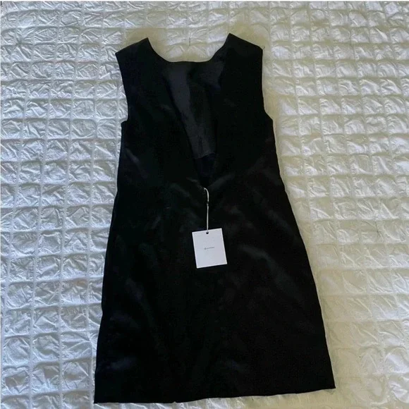 Revolve Lacademie Ames black satin mini dress